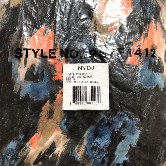 SALE❗️NYDJ JEMMA Melting Ikat Long Sleeve Dress 4P - Picture 15 of 16